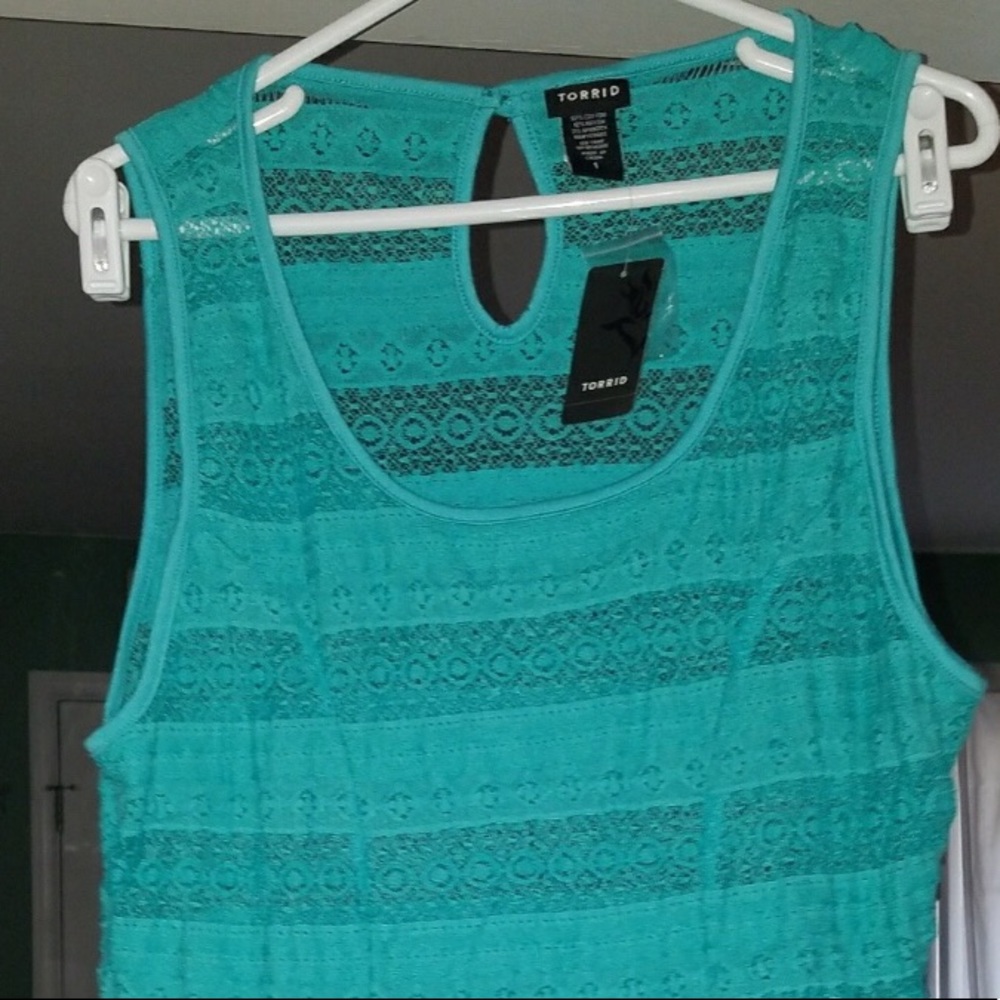 NWOT Blue somewhat sheer tank - Picture 1 of 4